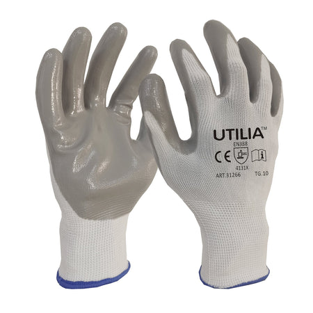 Utilia Guanti In Nitrile/Nylon Col. Grigio Tg. 7 12.00 Paia