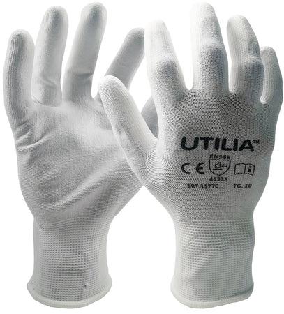 Utilia Guanti In Poliuretano Col. Bianco Tg. 9 12.00 Paia