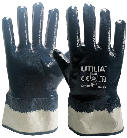 Utilia Guanti N.B.R. Con Manicotto Col. Blu Tg.10 12.00 Paia