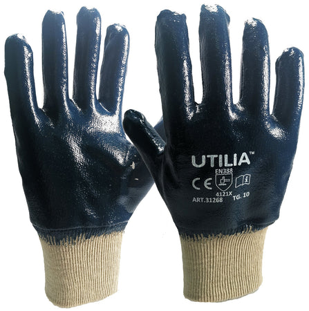 Utilia Guanti N.B.R. Con Polsino A Maglia Col. Blu Tg. 9 12.00 Paia