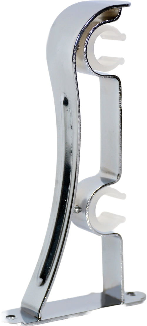 Utilia Mensola Doppia Per Bastoni Ø Mm. 22 Col. Acciaio