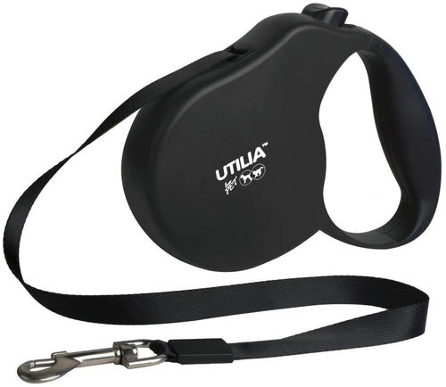 Utilia Pet Guinzaglio Retrattile A Nastro Small Mt. 4 Per Cani Fino A Kg. 11 Col. Nero