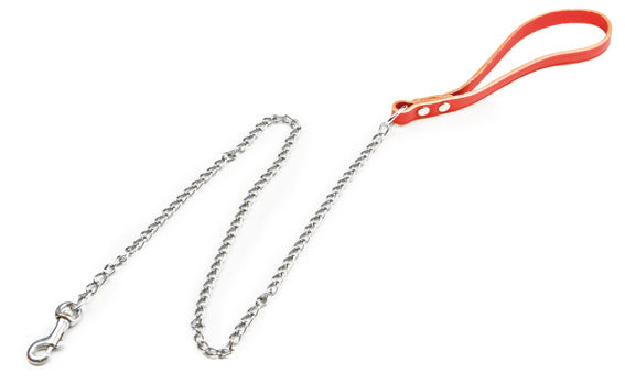 Utilia Pet Manico In Cuoio Con Catena Cm. 90 (Maglia Media) Col. Assortiti 6.00 Pz