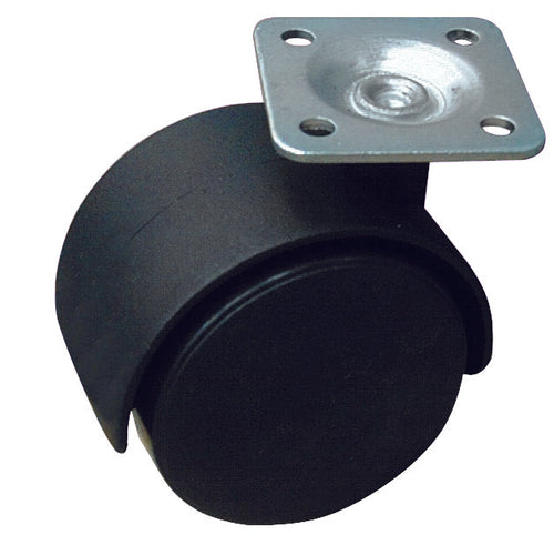 Utilia Ruota Girevole Per Mobili Cuffia Nylon Mm. 50-Piastra Mm. 38X38 4.00 Pz