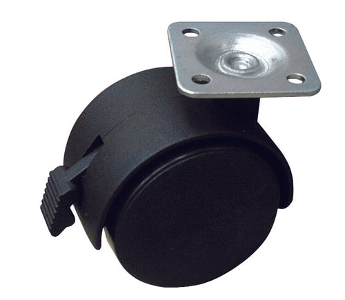 Utilia Ruota Girevole Per Mobili Cuffia Nylon+Freno Mm. 50-Piastra Mm. 38X38 4.00 Pz