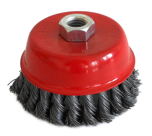 Utilia Spazzola A Tazza A Mazzetti Ritorti Attacco M14 Ø Mm. 75