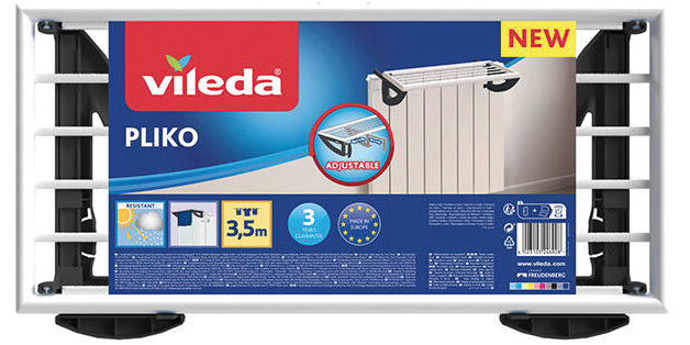 Vileda Stendibiancheria Da Balcone Pliko Cm. 56X42X13 H Stenditura Mt. 3,5