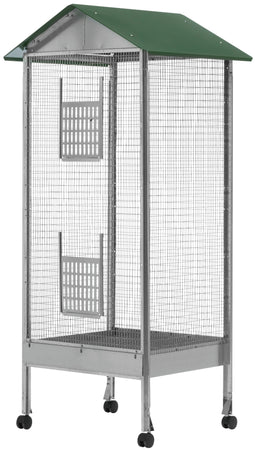 Voliera A Casetta Rettangolare A 1 Piano Cm. 60X50X170 H