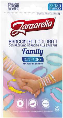 Zanzarella Braccialetti Anti-Zanzara Family 25 Pz.