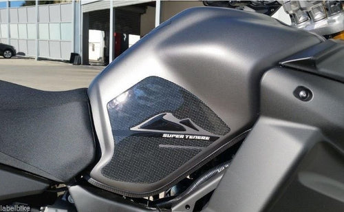2 PROTEZIONI LATERALI 3D SERBATOIO compatibili x MOTO YAMAHA SUPER TENERE carbon