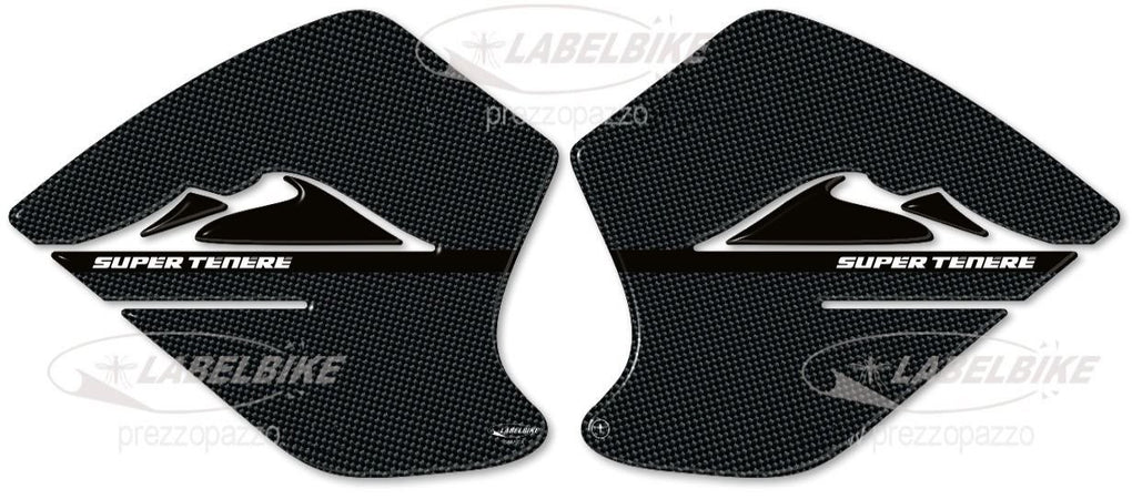 2 PROTEZIONI LATERALI 3D SERBATOIO compatibili x MOTO YAMAHA SUPER TENERE carbon