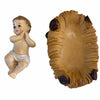 Gesù bambino con culla statua bambinello per presepe in poliresina