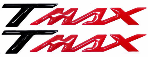 2 ADESIVI-STICKERS RESINA 3D SCRITTA TMAX per SCOOTER MOTO YAMAHA T MAX 500-530-560
