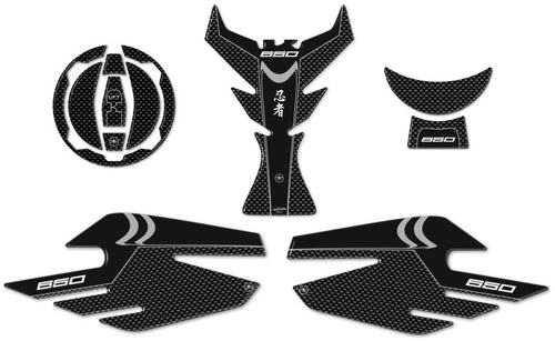 KIT ADESIVI RESINA 3D PROTEZIONI compatibili per moto NINJA 650 KAWASAKI carbon