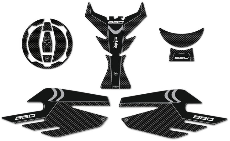 KIT ADESIVI RESINA 3D PROTEZIONI compatibili per moto NINJA 650 KAWASAKI carbon