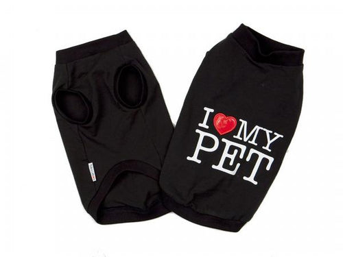 T-Shirt per cani I Love my Pet Nera