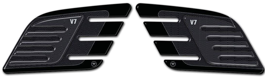 2 PROTEZIONI GINOCCHIA LATERALI SERBATOIO 3D compatibili per MOTO GUZZI V7 NEW