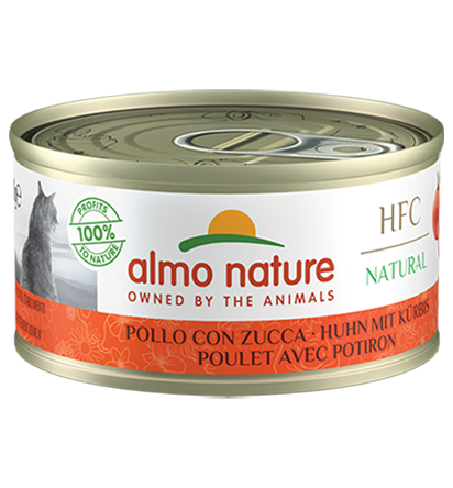 Almo Nature Scatoletta HFC Natural gusto Pollo e Zucca per Gatti Adulti 70gr