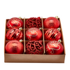 Palline per albero di Natale, colore Rosso, con decorazioni miste, in PVC