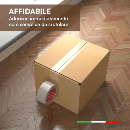 Nastro Adesivo Pacchi Per Imballaggio Rotolo Scotch Trasparente Plp 50 Mm X 132 Metri Extra Lungo