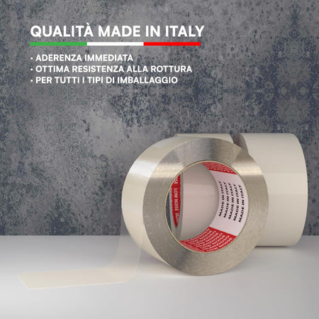 Nastro Adesivo Pacchi Per Imballaggio Rotolo Scotch Trasparente Plp 50 Mm X 132 Metri Extra Lungo