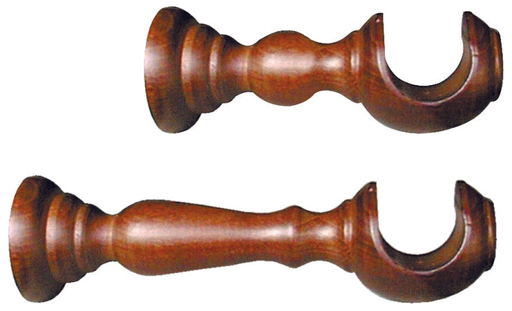 Mensola Per Scorritenda In Legno+Piastra Ø Mm. 37 Col. Noce Cm. 18