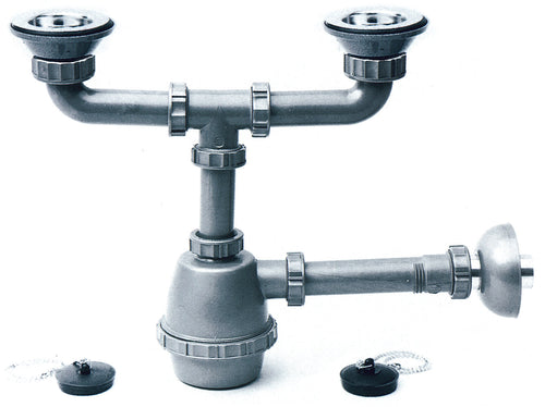 Sifone In Plastica A 2 Vie Con Pilette Mis. 1.1/4