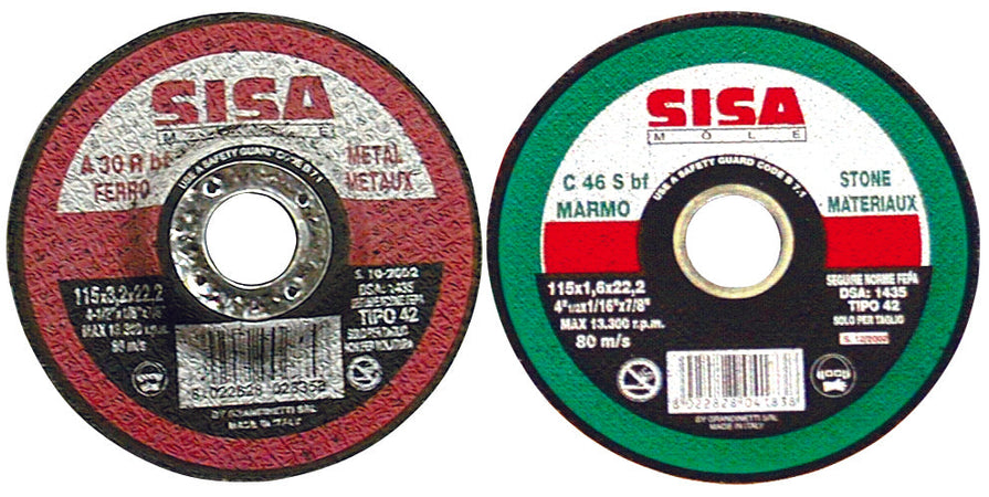 Sisa Mole Disco Abrasivo Centro Depresso Per Ferro Ø Mm. 230X3,2X22 50.00 Pz