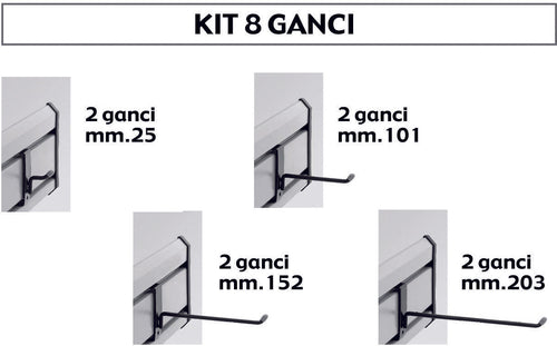 Sistema Garage Kit 8 Ganci