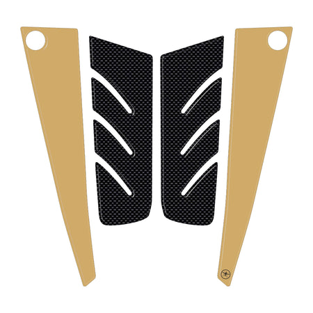 ADESIVO Resinato 3D carbonio-ergal PEDANA ANTERIORE Sticker per YAMAHA Tmax 530 2012-2016