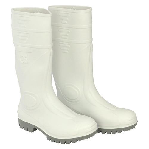 Stivali Antinfortunistica 'Ginocchio' N. 43 - Colore Bianco/Grigio - Made In Italy