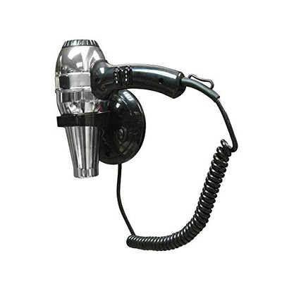 Asciugacapelli Professionale Phon Da Parete A Muro Nero Cromato Nofer 02057