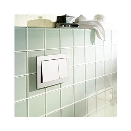 Placca Bianca Sottile Doppio Scarico Cassetta 9240700 Tece