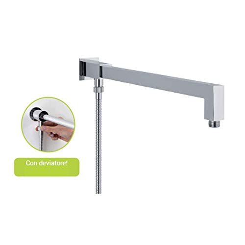Braccio Doccia Con Deviatore Per Soffione Bagno Cromato Bd 6042 Dv Sphera