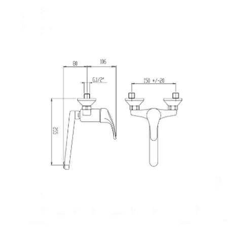 Miscelatore Monocomando Lavello A Muro Con Canna Ovale Girevole 3090E Fromac