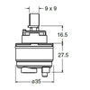 Cartuccia Di Ricambio 35 Mm Per Rubinetto Cr15923Q00 Rubinetterie Cristina