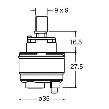 Cartuccia Di Ricambio 35 Mm Per Rubinetto Cr15923Q00 Rubinetterie Cristina