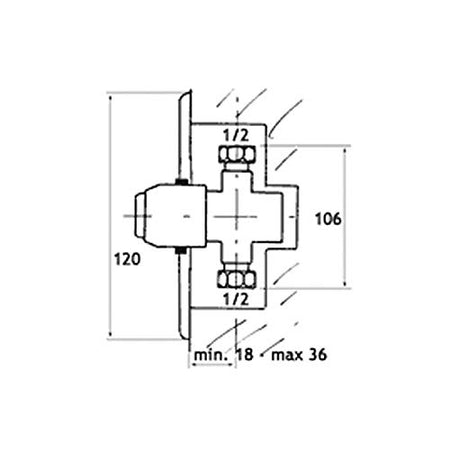 Rubinetto Doccia Incasso Per Montaggio A Parete Temporizzato Tremolada Art. 467