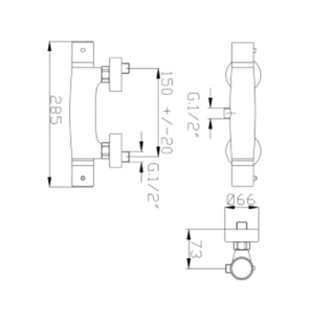 Miscelatore Termostatico Esterno Doccia Singola Uscita 1/2 Cromato 5038 Fromac