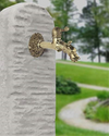 Rubinetto Esterno Artistico Drago Ottone Per Fontana Giardino Leva Più Rosone