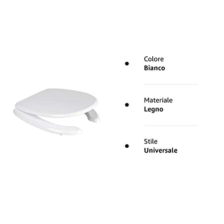 Copriwater Universale Per Disabili Legno Bianco Coprivaso Wc Damast