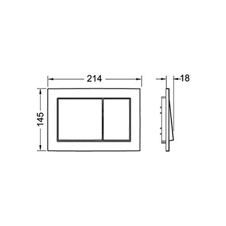 Placca Design Cromo Lucido Sottile Doppio Scarico Cassetta 9240626 Tece