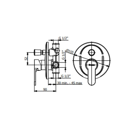 Miscelatore Doccia Incasso Con Deviatore Serie Prius Art 7950 Fromac