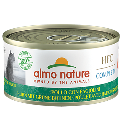 Almo Nature Scatoletta HFC Complete gusto Pollo e Fagiolini per Gatti Adulti 70gr