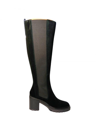 sergio rossi Scarpe Donna Sergio Rossi stivale in morbido camoscio nero con tacco chunky da donna