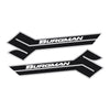 2 ADESIVI-STICKERS prespaziati Carbonio SCRITTA BURGMAN Accessori SCOOTER SUZUKI