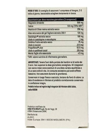 Gastroev 30 cpr Aloe vera, Emblica, Magnesio, calcio, Menta utile per l’acidità gastrica lenitivo sulla digestione