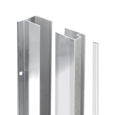 Coppia Profili Per Fissaggio A Muro Per Walk-In Essential- H 190 Cm - Cromo- Dhimp- Pezzi 1