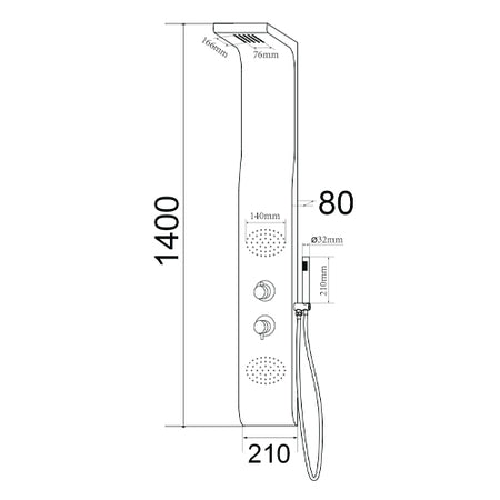 Parete Attrezzata Multifunzione Mod. Maui- Nero- Dh- Pezzi 1