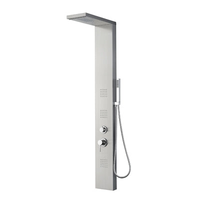 Parete Attrezzata Multifunzione Mod. Rodi- Acciaio Inox Luc. Con Led- Dh- Pezzi 1